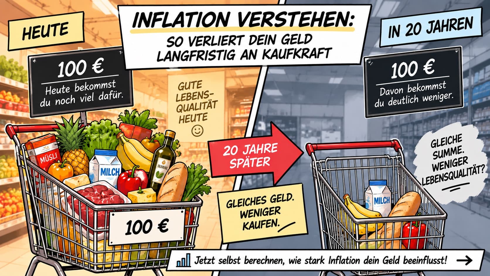 Inflation verstehen: So verliert dein Geld langfristig an Kaufkraft
