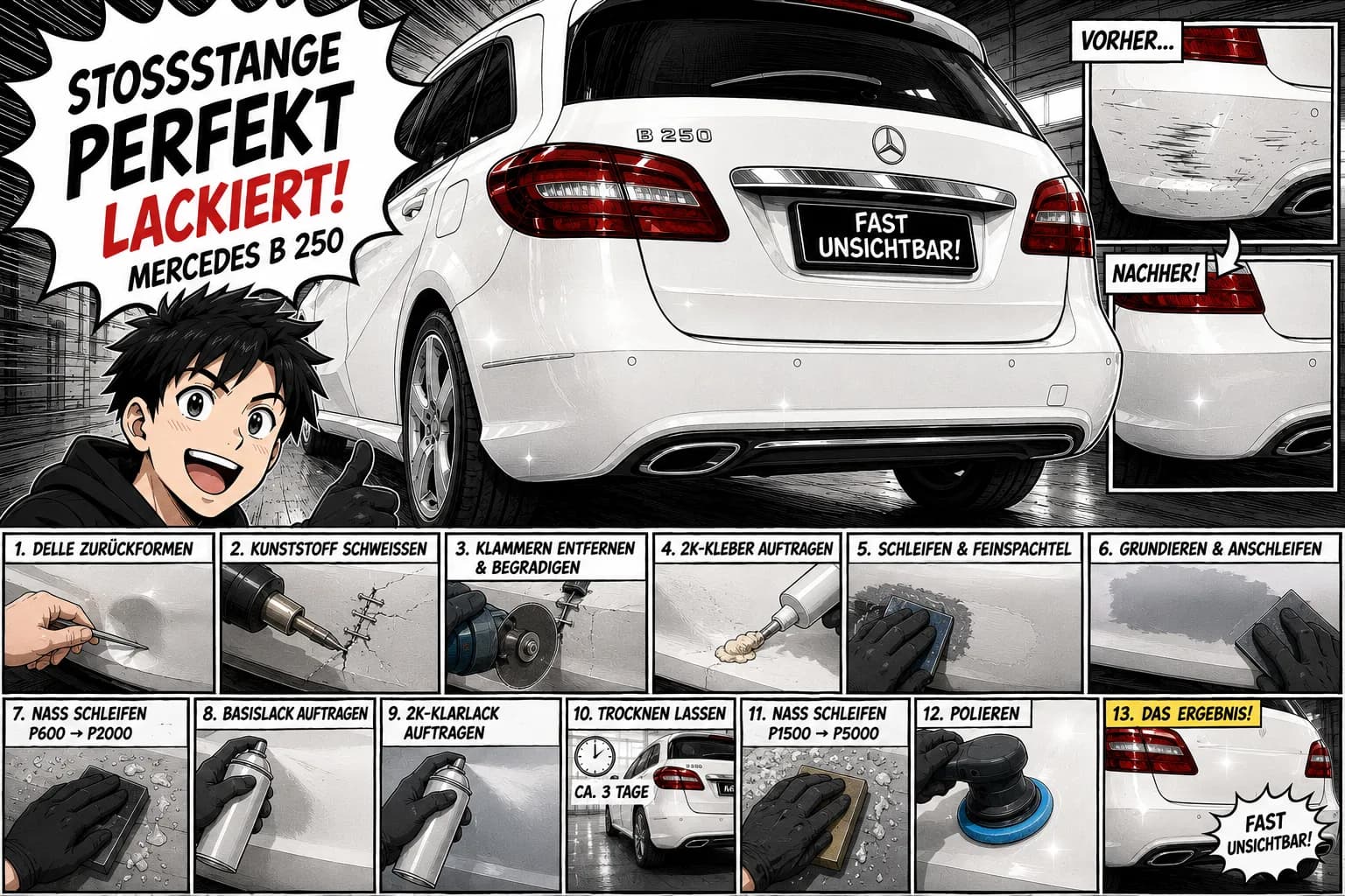 DIY-Lackreparatur Mercedes: Stoßstange selbst lackieren (Teil 2)